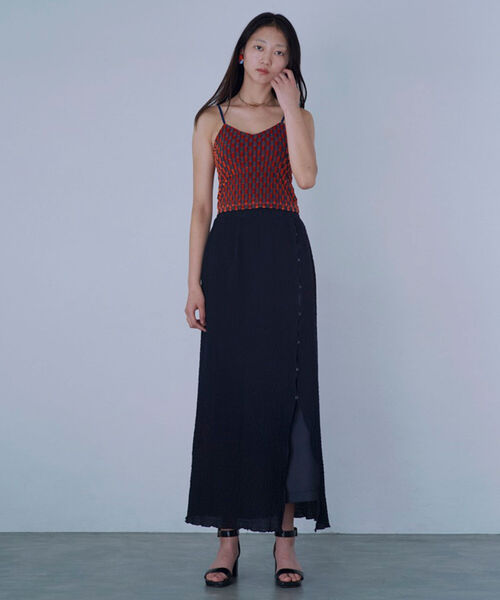 Ray BEAMS(レイビームス)の「Ray BEAMS / シャーリング スリット スカート(スカート・レディース・ブルー/ブラック・1/0)」の10枚目の写真