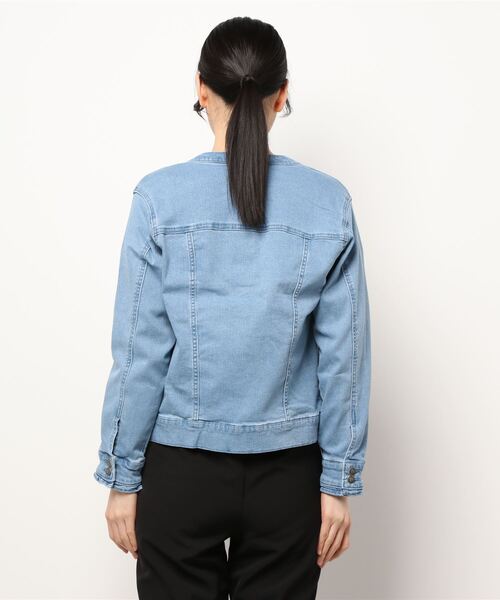 axes femme（アクシーズファム）の「ノーカラージャケット（ノーカラージャケット・レディース・インディゴブルー/ケミカルウォッシュ/ピンク・MEDIUM/LARGE）」の6枚目の写真