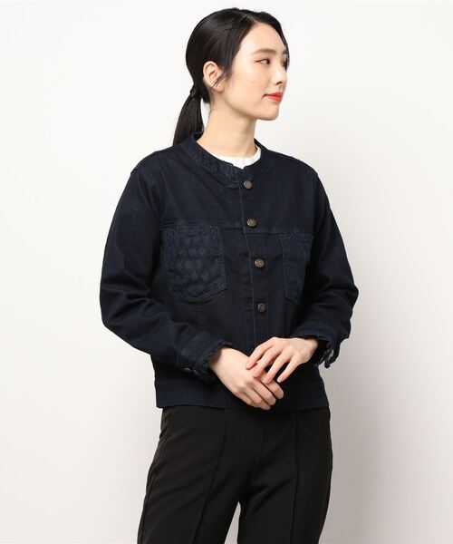 axes femme（アクシーズファム）の「ノーカラージャケット（ノーカラージャケット・レディース・インディゴブルー/ケミカルウォッシュ/ピンク・MEDIUM/LARGE）」の9枚目の写真