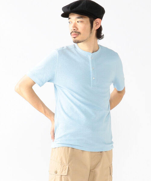 BEAMS PLUS（ビームスプラス）の「BEAMS PLUS / リネン コットン ヘンリーネック Tシャツ（Tシャツ/カットソー・メンズ・チャコールグレー/オフホワイト/ネイビー/サックスブルー・X-LARGE/SMALL/LARGE/MEDIUM）」の17枚目の写真