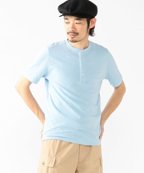 BEAMS PLUS（ビームスプラス）の「BEAMS PLUS / リネン コットン ヘンリーネック Tシャツ（Tシャツ/カットソー・メンズ・チャコールグレー/オフホワイト/ネイビー/サックスブルー・X-LARGE/SMALL/LARGE/MEDIUM）」の18枚目の写真
