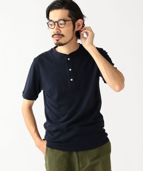 BEAMS PLUS（ビームスプラス）の「BEAMS PLUS / リネン コットン ヘンリーネック Tシャツ（Tシャツ/カットソー・メンズ・チャコールグレー/オフホワイト/ネイビー/サックスブルー・X-LARGE/SMALL/LARGE/MEDIUM）」の20枚目の写真