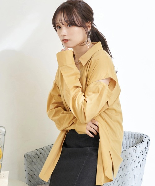 earth music&ecology（アースミュージックアンドエコロジー）の「マルチシャツチュニック（シャツ/ブラウス・レディース・ベージュ/イエロー/ホワイト系その他6/ブルー系その他6・FREE）」の4枚目の写真