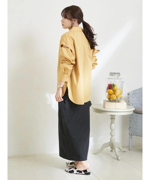 earth music&ecology（アースミュージックアンドエコロジー）の「マルチシャツチュニック（シャツ/ブラウス・レディース・ベージュ/イエロー/ホワイト系その他6/ブルー系その他6・FREE）」の6枚目の写真