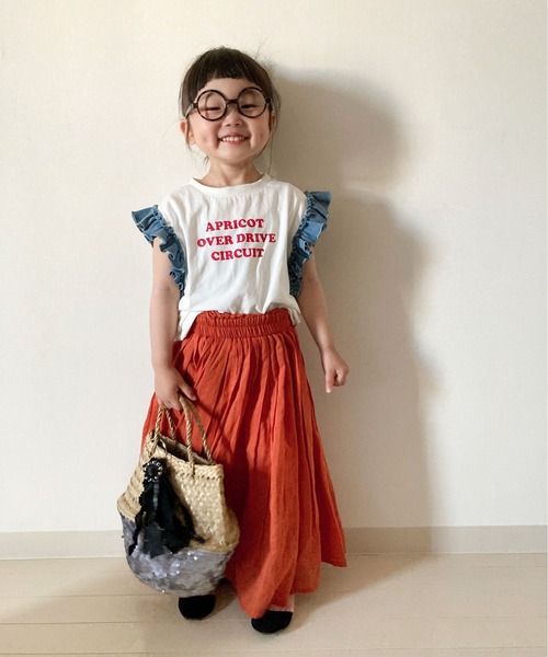 CIAOPANIC TYPY（チャオパニックティピー）の「【KIDS】ワッフルフリルプリントTee（Tシャツ/カットソー・キッズ・ホワイト/チャコールグレー/カーキ・SMALL/MEDIUM/LARGE/X-LARGE/XX-LARGE）」の18枚目の写真