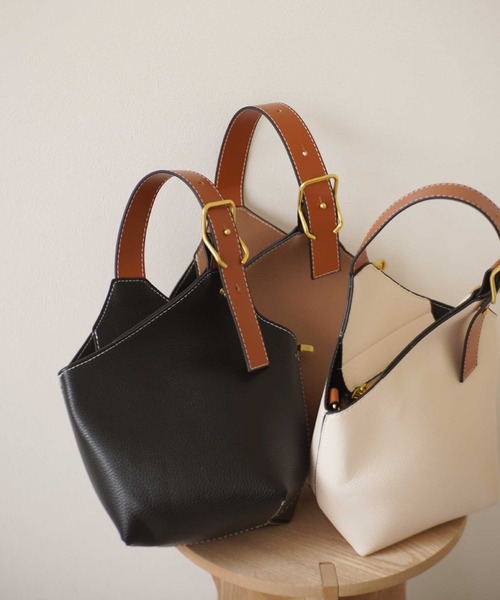 ammy.（エイミードット）の「【 ammy. / エイミードット 】 2way ワンベルト バケツ型 ショルダーバッグ / ハンドバッグ（ハンドバッグ・レディース・ホワイト/ブラック/ブラウン/モカ/キャメル/ベージュ/アイボリー・FREE）」の18枚目の写真