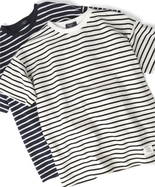 GLAZOS（グラソス）の「カノコ・ドロップショルダーボーダー半袖Tシャツ（Tシャツ/カットソー・キッズ・ホワイト/ネイビー・150cm/160cm/140cm/170cm/130cm）」の2枚目の写真