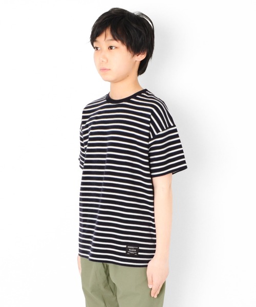 GLAZOS（グラソス）の「カノコ・ドロップショルダーボーダー半袖Tシャツ（Tシャツ/カットソー・キッズ・ホワイト/ネイビー・150cm/160cm/140cm/170cm/130cm）」の5枚目の写真