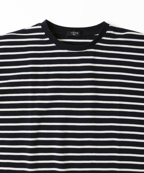 GLAZOS（グラソス）の「カノコ・ドロップショルダーボーダー半袖Tシャツ（Tシャツ/カットソー・キッズ・ホワイト/ネイビー・150cm/160cm/140cm/170cm/130cm）」の7枚目の写真