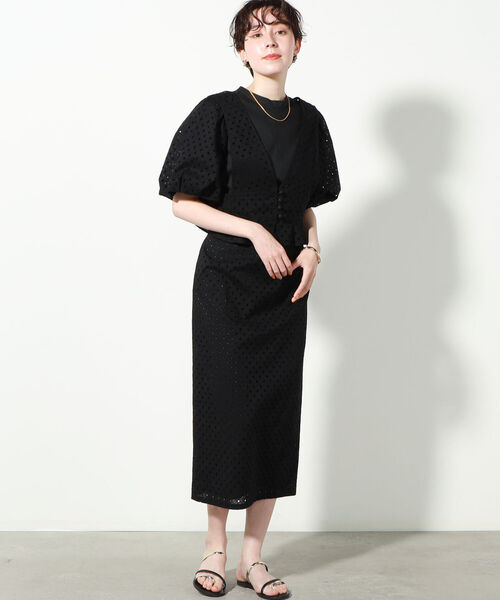 NOLLEY’S（ノーリーズ）の「レースベスト（ベスト・レディース・ホワイト/ブラック・38）」の3枚目の写真