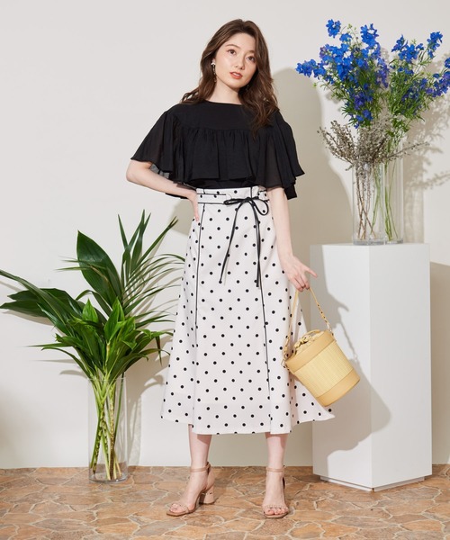 NOELA(ノエラ)の「ドット柄フレアヘムスカート(スカート・レディース・オフホワイト/ベージュ/ブラック・S/M)」の10枚目の写真