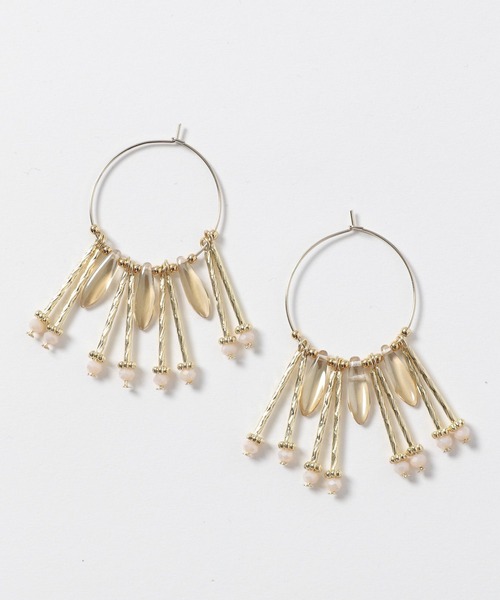 Andemiu（アンデミュウ）の「【中野綾香さんコラボ】チャームフープピアス299108（ピアス（両耳用）・レディース・ブラウン/オレンジ・FREE）」の6枚目の写真