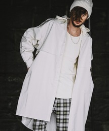 【NO ID.】Hood Trench Long Shirt / フード トレンチ ロング シャツ