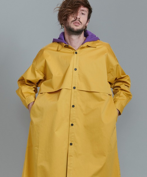NO ID.（ノーアイディ）の「【NO ID.】Hood Trench Long Shirt / フード トレンチ ロング シャツ（シャツ/ブラウス・メンズ・カーキ/マスタード/ブラック/アイボリー・ONE SIZE）」の4枚目の写真