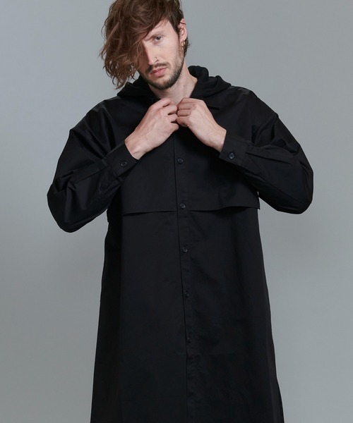 NO ID.（ノーアイディ）の「【NO ID.】Hood Trench Long Shirt / フード トレンチ ロング シャツ（シャツ/ブラウス・メンズ・カーキ/マスタード/ブラック/アイボリー・ONE SIZE）」の2枚目の写真