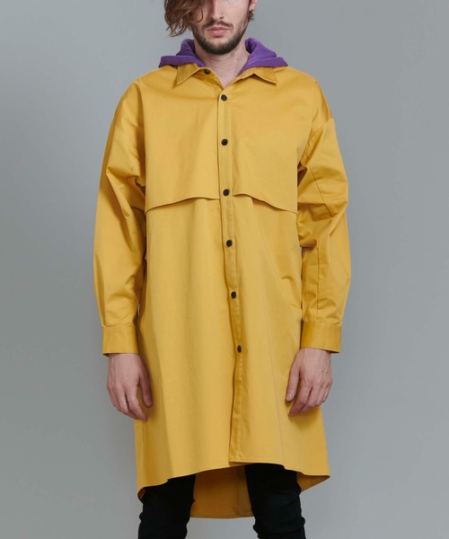 NO ID.（ノーアイディ）の「【NO ID.】Hood Trench Long Shirt / フード トレンチ ロング シャツ（シャツ/ブラウス・メンズ・カーキ/マスタード/ブラック/アイボリー・ONE SIZE）」の6枚目の写真