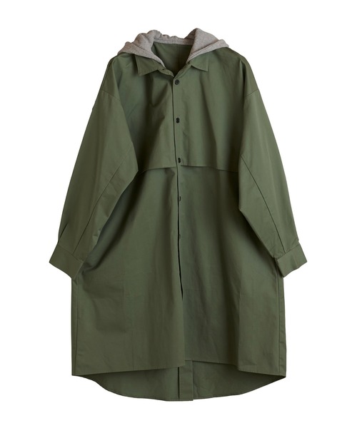 NO ID.（ノーアイディ）の「【NO ID.】Hood Trench Long Shirt / フード トレンチ ロング シャツ（シャツ/ブラウス・メンズ・カーキ/マスタード/ブラック/アイボリー・ONE SIZE）」の8枚目の写真