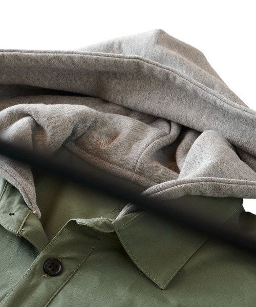 NO ID.（ノーアイディ）の「【NO ID.】Hood Trench Long Shirt / フード トレンチ ロング シャツ（シャツ/ブラウス・メンズ・カーキ/マスタード/ブラック/アイボリー・ONE SIZE）」の10枚目の写真