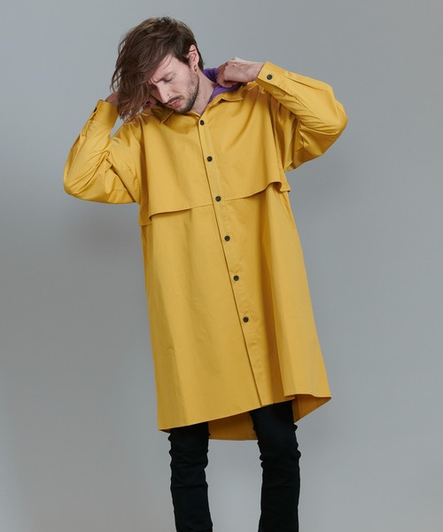 NO ID.（ノーアイディ）の「【NO ID.】Hood Trench Long Shirt / フード トレンチ ロング シャツ（シャツ/ブラウス・メンズ・カーキ/マスタード/ブラック/アイボリー・ONE SIZE）」の16枚目の写真