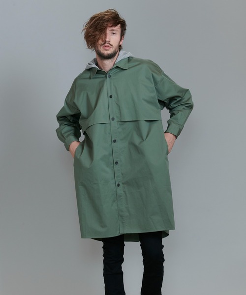 NO ID.（ノーアイディ）の「【NO ID.】Hood Trench Long Shirt / フード トレンチ ロング シャツ（シャツ/ブラウス・メンズ・カーキ/マスタード/ブラック/アイボリー・ONE SIZE）」の17枚目の写真