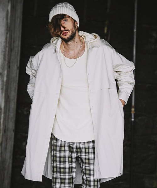 NO ID.（ノーアイディ）の「【NO ID.】Hood Trench Long Shirt / フード トレンチ ロング シャツ（シャツ/ブラウス・メンズ・カーキ/マスタード/ブラック/アイボリー・ONE SIZE）」の19枚目の写真