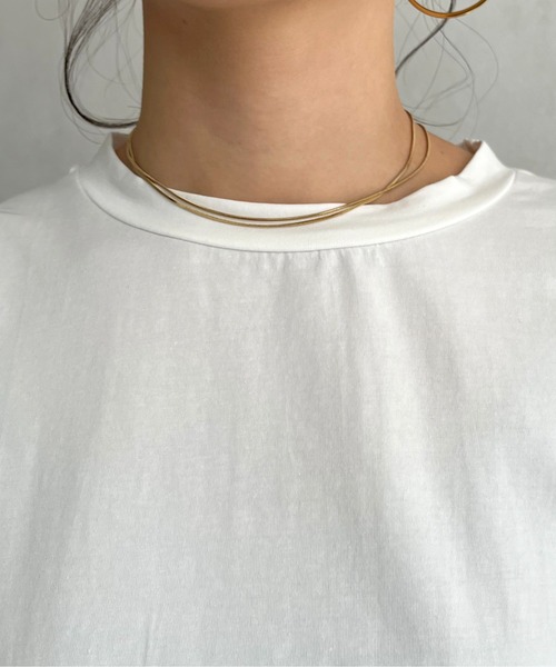prose verse(プロズヴェール)の「袖レースTシャツ(Tシャツ/カットソー・レディース・ブラック/オフホワイト・フリ-)」の6枚目の写真