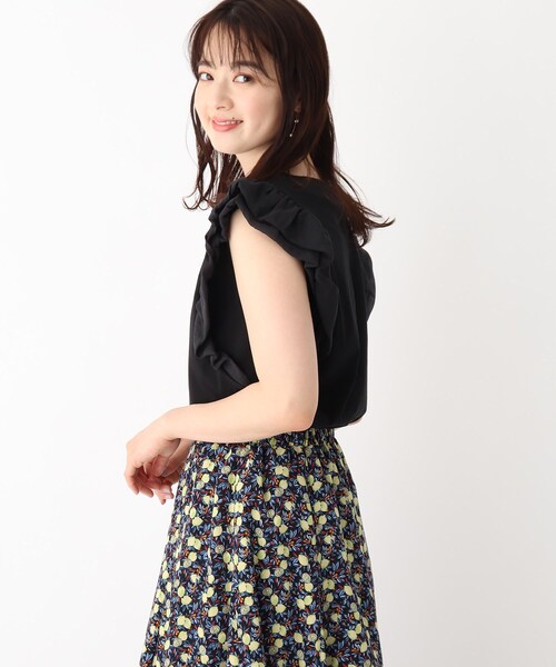 index(インデックス)の「◆SUPIMAコットンドッキングフリルトップス【WEB限定サイズ】(Tシャツ/カットソー・レディース・ライトグレー/オフホワイト/ピンク系その他/ブラック/ブルー・36/38/42/40)」の2枚目の写真