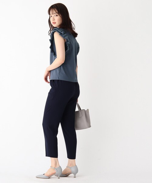 index(インデックス)の「◆SUPIMAコットンドッキングフリルトップス【WEB限定サイズ】(Tシャツ/カットソー・レディース・ライトグレー/オフホワイト/ピンク系その他/ブラック/ブルー・36/38/42/40)」の10枚目の写真