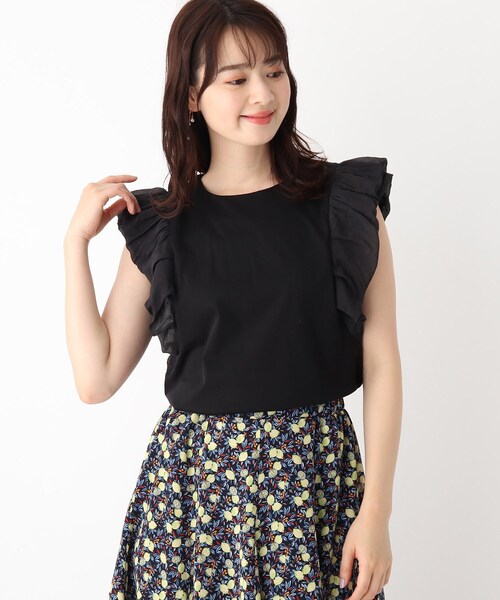 index(インデックス)の「◆SUPIMAコットンドッキングフリルトップス【WEB限定サイズ】(Tシャツ/カットソー・レディース・ライトグレー/オフホワイト/ピンク系その他/ブラック/ブルー・36/38/42/40)」の12枚目の写真