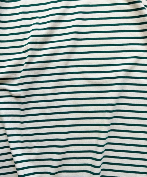 natto(ナット)の「【ユニセックスアイテム】loose silhouette border tee / ルーズシルエットボーダーティー(Tシャツ/カットソー・メンズ・ブラック/アイボリー/ブルー/グリーン・FREE)」の20枚目の写真