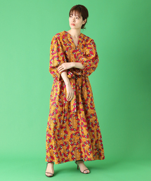 【ODILE JACOBS/オディール ジェイコブズ】V-NECK PUFF SLEEVES ワンピース