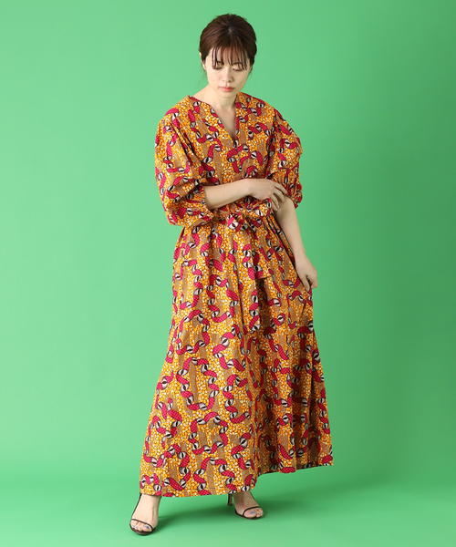 plage(プラージュ)の「【ODILE JACOBS/オディール ジェイコブズ】V-NECK PUFF SLEEVES ワンピース(ワンピース・レディース・オレンジ・FREE)」の3枚目の写真