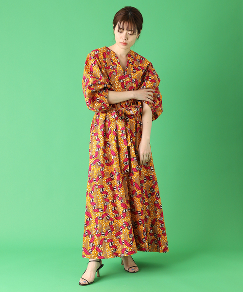 plage(プラージュ)の「【ODILE JACOBS/オディール ジェイコブズ】V-NECK PUFF SLEEVES ワンピース(ワンピース・レディース・オレンジ・FREE)」の5枚目の写真