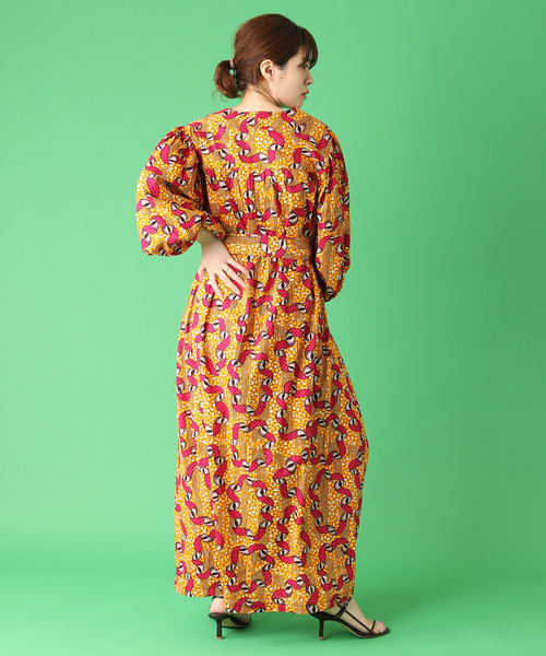 plage(プラージュ)の「【ODILE JACOBS/オディール ジェイコブズ】V-NECK PUFF SLEEVES ワンピース(ワンピース・レディース・オレンジ・FREE)」の6枚目の写真