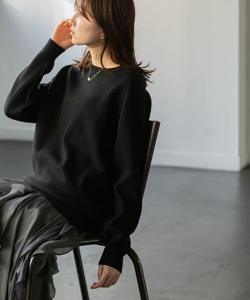 美品★ NOBLE／ノーブル　クルーネックAラインプルオーバー ACE/Ny テントラインプルオーバー（ニット／セーター）｜NOBLE