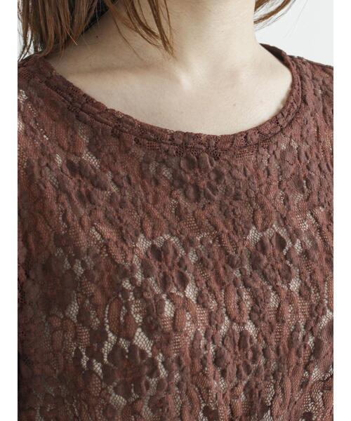 ehka sopo（エヘカソポ）の「カットレースプルオーバー（Tシャツ/カットソー・レディース・ブラック/ブラウン/オフホワイト/キナリ・ﾌﾘ-）」の11枚目の写真