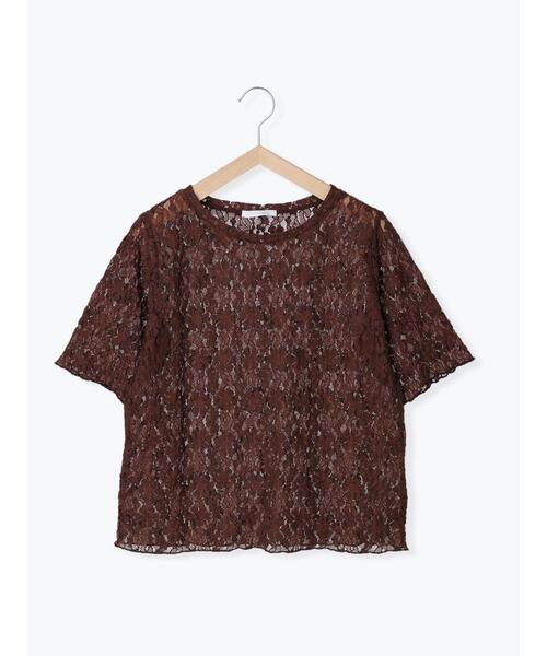 ehka sopo（エヘカソポ）の「カットレースプルオーバー（Tシャツ/カットソー・レディース・ブラック/ブラウン/オフホワイト/キナリ・ﾌﾘ-）」の14枚目の写真