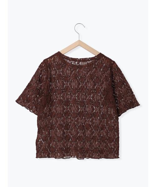 ehka sopo（エヘカソポ）の「カットレースプルオーバー（Tシャツ/カットソー・レディース・ブラック/ブラウン/オフホワイト/キナリ・ﾌﾘ-）」の15枚目の写真