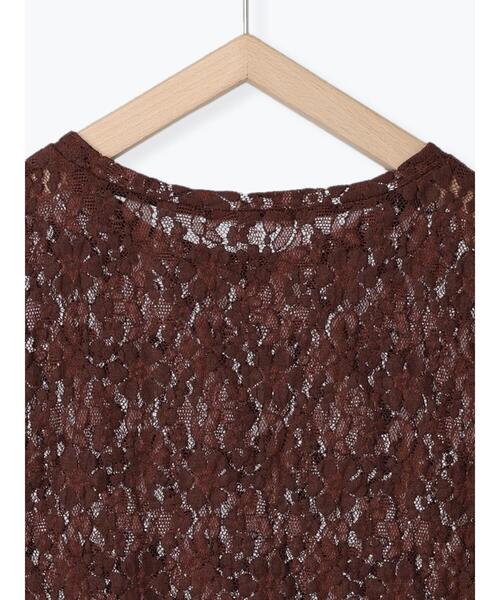 ehka sopo（エヘカソポ）の「カットレースプルオーバー（Tシャツ/カットソー・レディース・ブラック/ブラウン/オフホワイト/キナリ・ﾌﾘ-）」の19枚目の写真