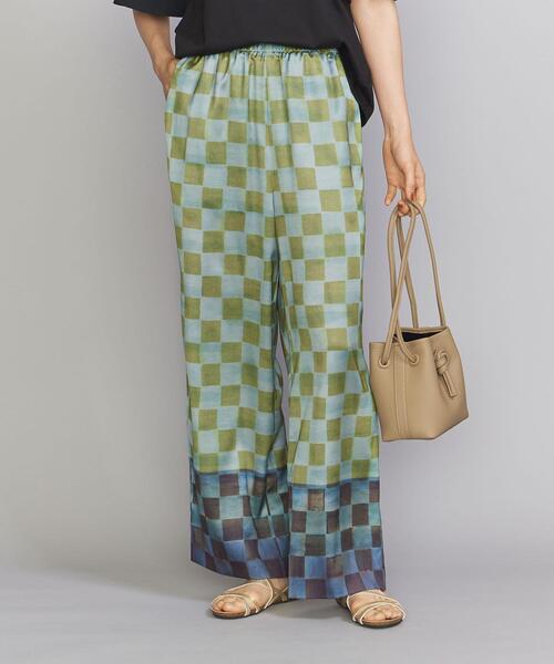 BEAUTY&YOUTH UNITED ARROWS（ビューティーアンドユースユナイテッドアローズ）の「ポリエステルサテン チェックパネル パンツ -ウォッシャブル-（その他パンツ・レディース・ロイヤルブルー/ライム・S/M）」の17枚目の写真