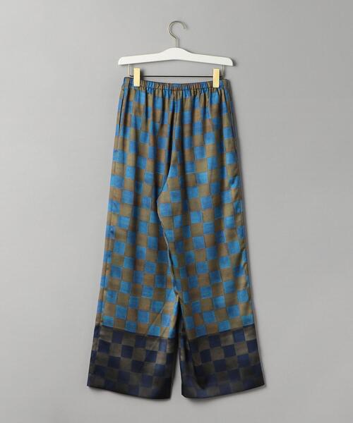 BEAUTY&YOUTH UNITED ARROWS（ビューティーアンドユースユナイテッドアローズ）の「ポリエステルサテン チェックパネル パンツ -ウォッシャブル-（その他パンツ・レディース・ロイヤルブルー/ライム・S/M）」の7枚目の写真