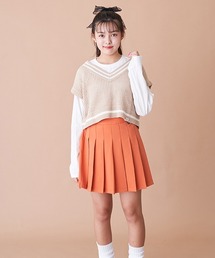 無地プリーツスカパン