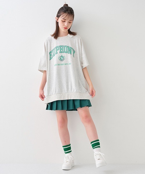 LOVETOXIC（ラブトキシック）の「無地プリーツスカパン（スカート・キッズ・グレー/モスグリーン/オレンジ/ブラック・SS/S/L/M）」の4枚目の写真