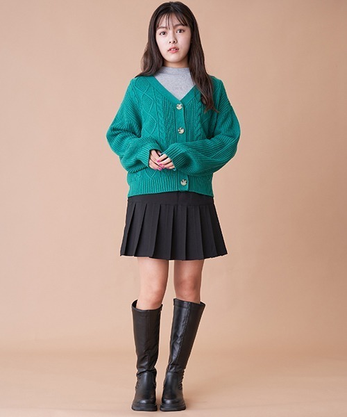 LOVETOXIC（ラブトキシック）の「無地プリーツスカパン（スカート・キッズ・グレー/モスグリーン/オレンジ/ブラック・SS/S/L/M）」の18枚目の写真