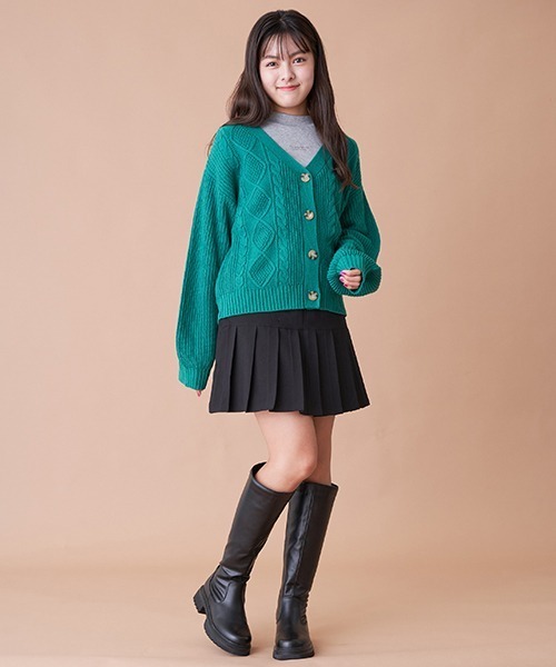 LOVETOXIC（ラブトキシック）の「無地プリーツスカパン（スカート・キッズ・グレー/モスグリーン/オレンジ/ブラック・SS/S/L/M）」の16枚目の写真