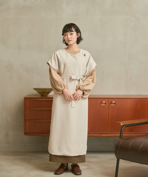 moi tytto（モイテュット）の「オーバーループロングベストジレ（ベスト・レディース・ベージュ/ブラウン/ナチュラル・FREE）」の13枚目の写真