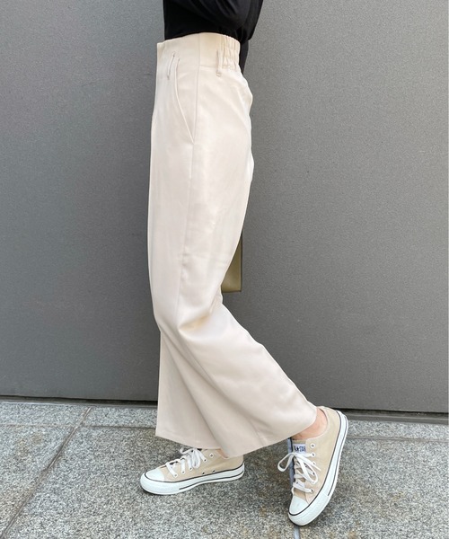 StyleSea(スタイルシー)の「ウールライクセンタープレスパンツ(スラックス・レディース・アイボリー/ブラック/キャメル・SMALL/MEDIUM)」の12枚目の写真