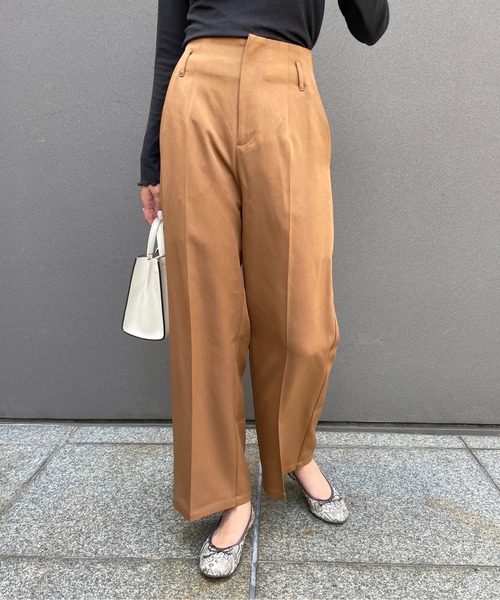StyleSea(スタイルシー)の「ウールライクセンタープレスパンツ(スラックス・レディース・アイボリー/ブラック/キャメル・SMALL/MEDIUM)」の17枚目の写真