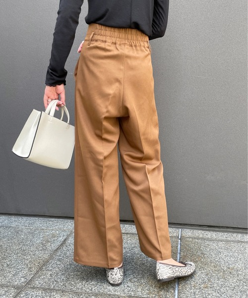 StyleSea(スタイルシー)の「ウールライクセンタープレスパンツ(スラックス・レディース・アイボリー/ブラック/キャメル・SMALL/MEDIUM)」の5枚目の写真