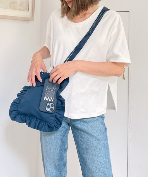 Vicente（ヴィセンテ）の「Onemile pile Tshirts（Tシャツ/カットソー・レディース・ホワイト/ネイビー・FREE）」の2枚目の写真